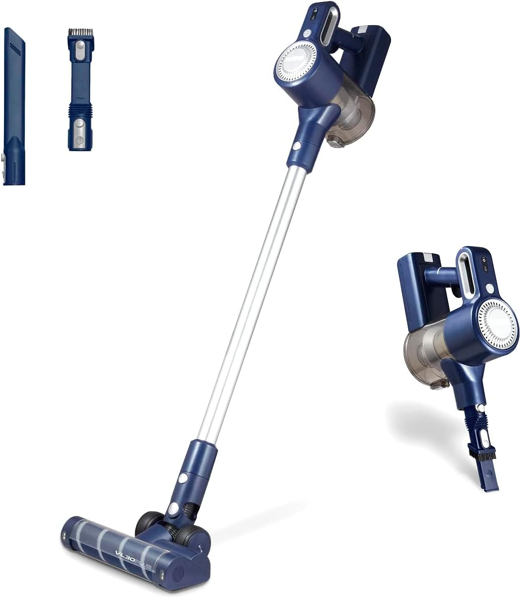 Tower T513008 VL35 Cordless 3-in-1 Vacuum Cleaner with HEPA Filter & Anti-Tangle Floor Head, 1L, 22.2V, Dark Blue & Silver