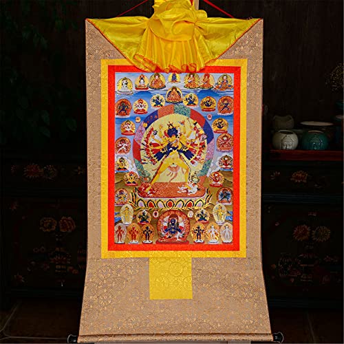 Thangka tibétain beige M pour harmoniser un intérieur encombré - 3