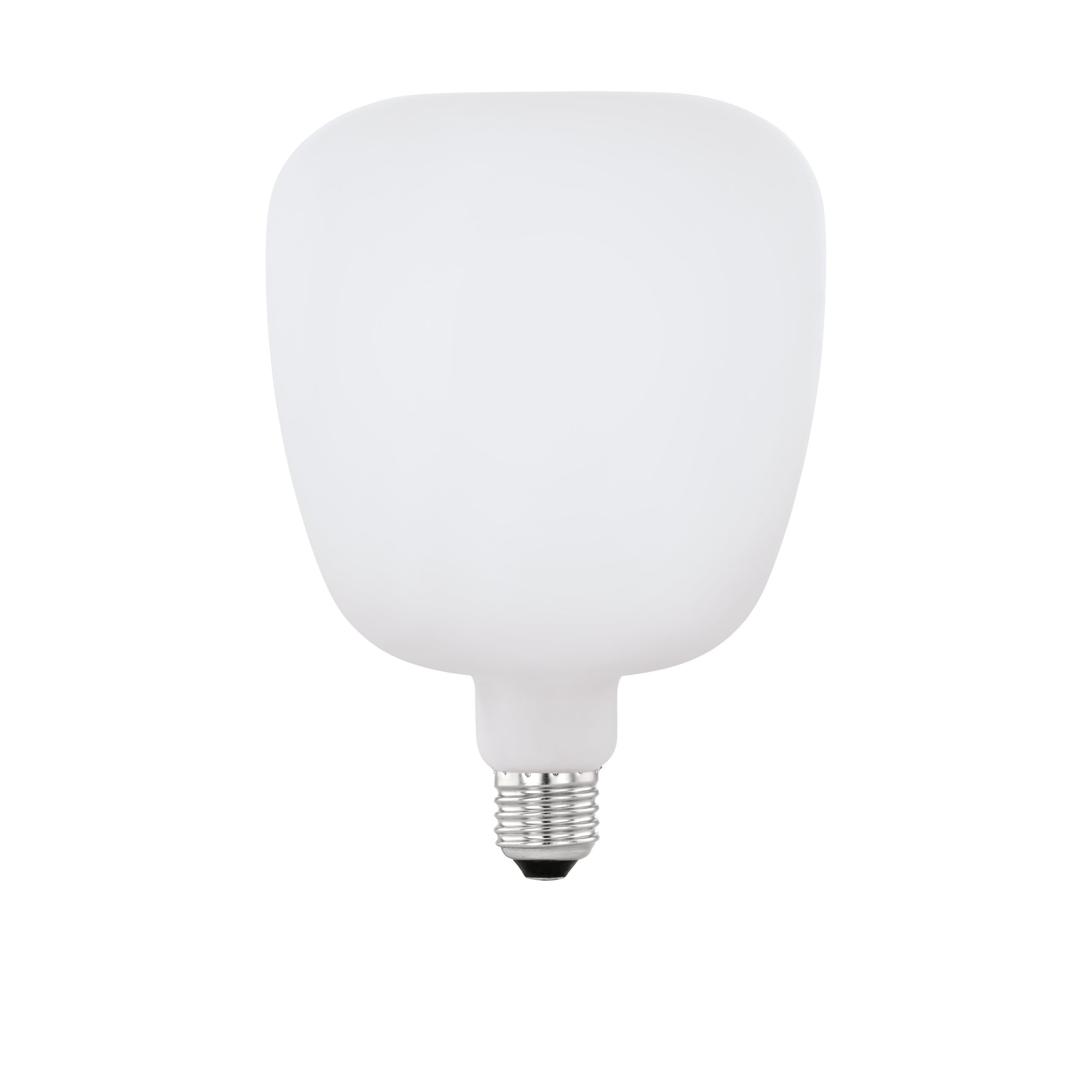 Eglo Opal Dimmable E27 Led Light Bulb Big Size, Extra-Large Square Edison Lamp, 4.5 Watt (Equivalent To 40 Watt), 470 Lumen, Warm White Glow, 2700 Kelvin, White Ts140, Ø 5.5"