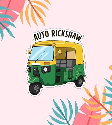 Image of Gift Me Bazar Auto Rickshaw Fridge Magnet for Home, Kitchen and Office Decoration | Best Souvenir Gift | Refrigerator Door Decor | Almirah Magnet Sticker