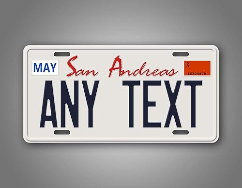 Miniatura 5 de SignsAndTagsOnline Custom Grand Theft Auto V San Andreas 1994 a día de hoy Réplica de texto personalizado Novedad Auto Tag