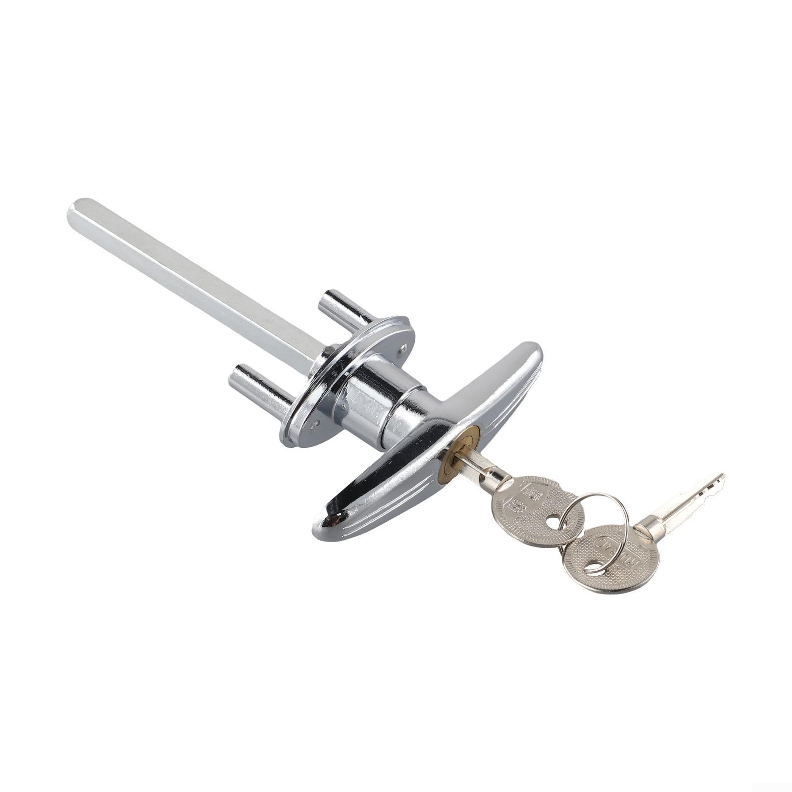 T Lock Griff Garagentorschloss für Wohnwagen und Wohnmobile, Zinklegierungsmaterial, wetterbeständig und rostfrei, mit 2 Schlüsseln (Schloss + 2 Schlüssel)