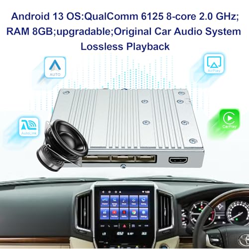 AUTUVONE Kit de retrofit de decodificador Android OS13 de 128 GB para Land Cruiser LC200 2016-2021,