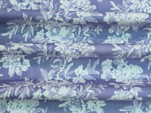 Image of 2 Meter Hand Block Indian Cotton Unstitched Jaipuri Handmade Digital Printed Fabric Material for Women Kurta /Blouse /Palazzos /Piece Material for Women's (Purple Flower)