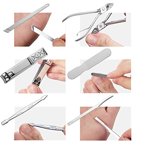 Pediküre Maniküre Nagelknipser Set, 18-Teiliges Nagelhautschieber Nagelfeilen Nagelscheren Nagelpflege Reise Beauty Kit… – Bild 7