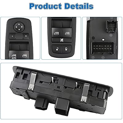 WMPHE Master Power Window Switch Compatible with Dodge Journey 2.4L L4 and 3.6L V6-2011 2012 2013 2014 2015 2016, Driver Side 8 + 13 Pins, Replacement for 68084001AD, 68084001AC, 68084001AB