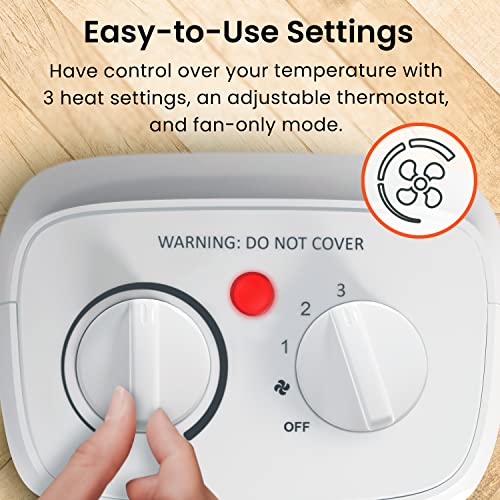 Pro Breeze 2000W Mini Ceramic Fan Heater - 3 Heat Settings & Fan Only Mode with Built-in Overheat and Tip Over Protection, Electric Heater for Home, Office and Bedroom - Cosy Home Interiors Pro Breeze 2000W Mini Ceramic Fan Heater - 3 Heat Settings & Fan Only Mode with Built-in Overheat and Tip Over Protection, Electric Heater for Home, Office and Bedroom - Image 4