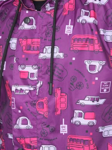 Image of Dollar Rainguard Kids' Full Sleeve Printed Long Raincoat With Adjustable Hood and Pocket