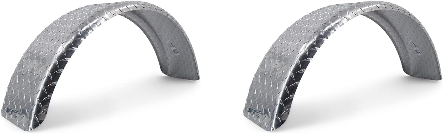 (2) Boat Trailer Fenders Aluminum Diamond Plate Single 8 x 31 1/2 x 13 1/8 in
