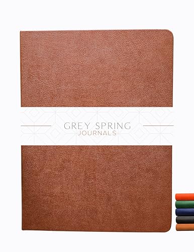 Carnet A4 en cuir végétalien gris 200 pages à pointillés discrets