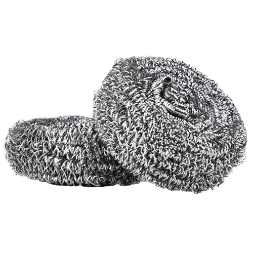 HOODANCOS 2pcs Stainless Steel Kitchen Cleaning Balls Spiral Scourers for Pots Pans Dishes Easy to Use Non-Abrasive