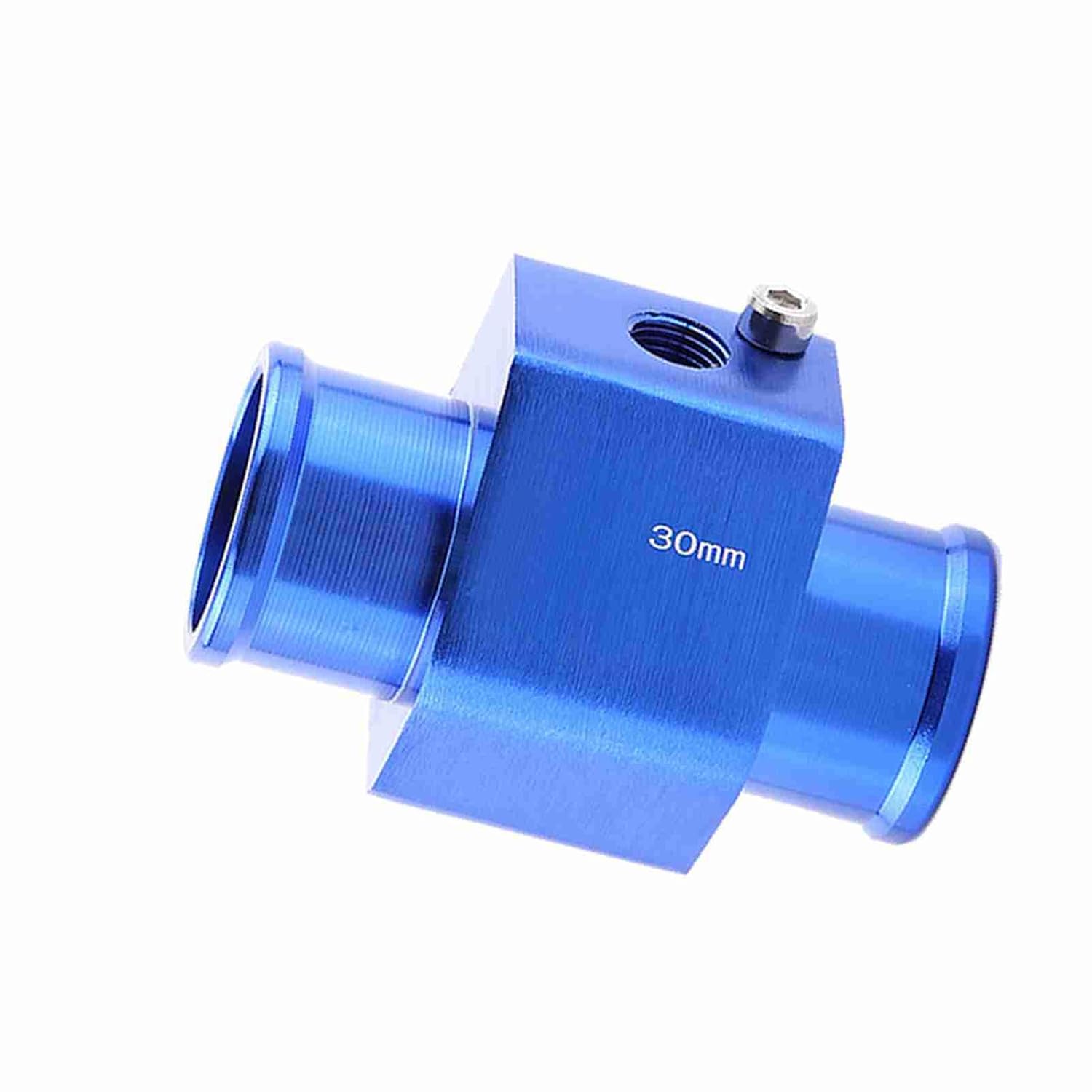 Aluminum Coolant Temperature Sensor Adapter, 26-40mm Adjustable Diameter for Radiator Hoses, for Installing Aftermarket Water Temp Gauge