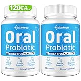 Oral Probiotics for Mouth Bad Breath for Adults 11 Billion CFU, Best Breath Oral Dental Probiotics for Teeth & Gums, Dry Mouth, Gum Restore, Fresh Breath, Chronic Halitosis & Gut Health, 2 Pack