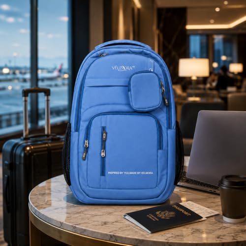 Image of MBW Korean Style Water Resistant 35L Laptop Backpack for Men & Women | Polyester Multi Compartments Bag with Side Pockets & Accessory Pouch | Travel Backpack for Office, College and School