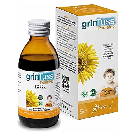 Aboca GRINTUSS Pediatric Syrup Dry and Fatty Cough Honey 180gr Cover