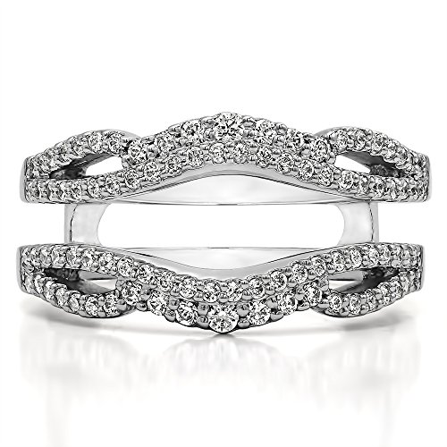 Twobirch 0.57 Ct. Double Infinity Wedding Ring Guard Enhancer In Sterling Silver (Cz Or Moissanite) (Cubic Zirconia, 7) #TOP2