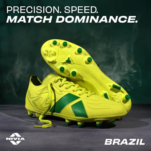 Image of Nivia Ashtang 3.0 Football Studs for Men, TPU Fusion Upper, 3D Emboss Control Texture, Knitted Collar, TPU Multi-Round Stud Outsole, Firm Ground Football Shoes