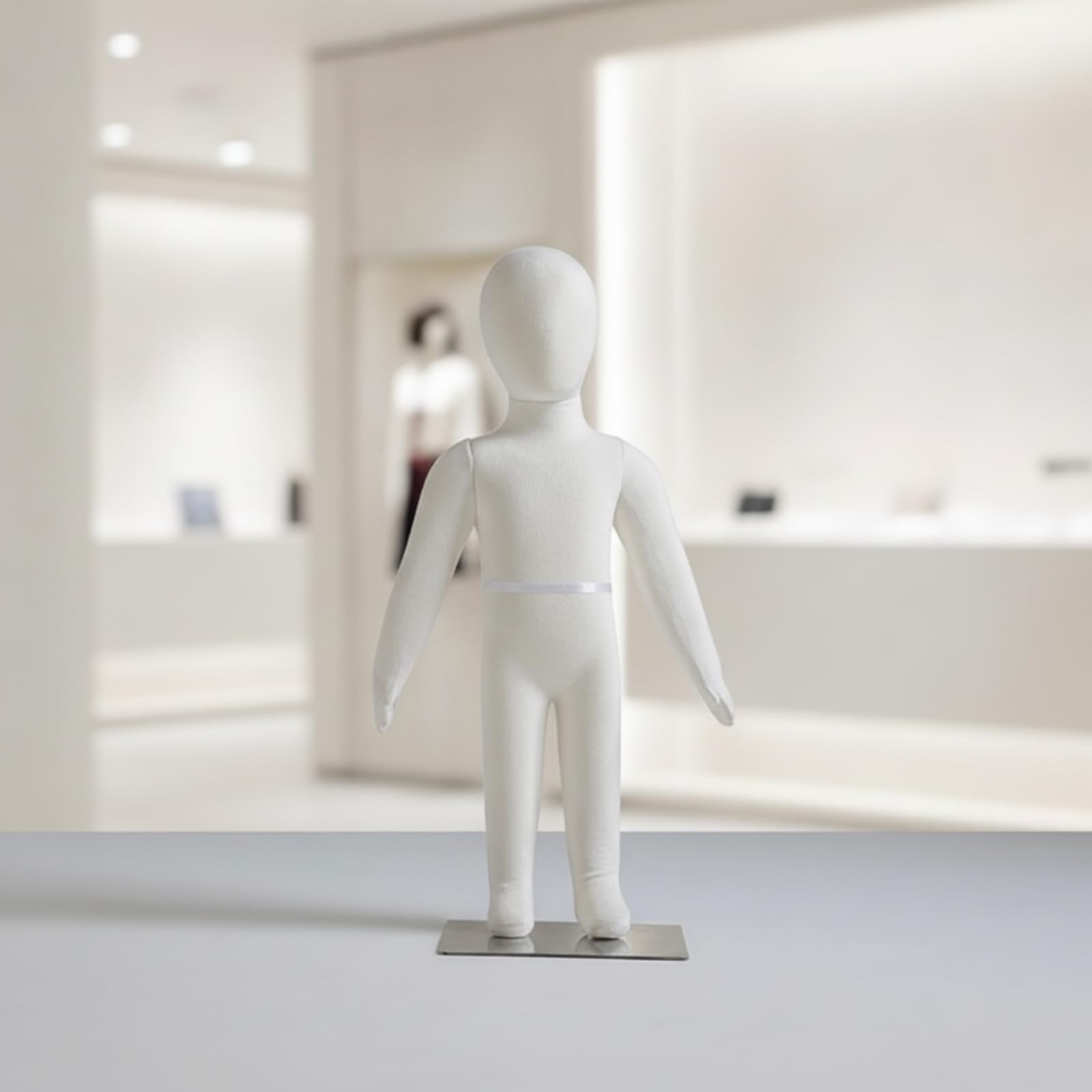 harayaa Kinder Schaufensterpuppe Kinderfigur Schaukörper Anziehpuppe Büste Stoffbezogene Kinder Dressform mit Gepolstertem Kern , 134cm , 10-Jähriges Stehendes Modell Mit Sockel
