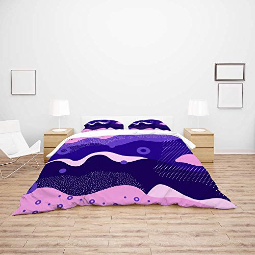 Parure de lit 100 % polyester de qualité supérieure avec housse Queen Size géométrique - 4
