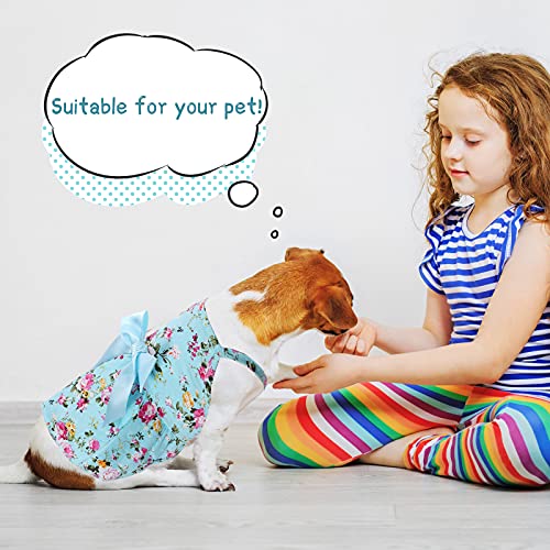 6 Pieces Puppy Dog Dress Pet Bowknot Princess Dress Puppy Floral Vest Skirt Pet Summer Dress Dog Cute Rosette Sundress Apparel For Small Dog Cat Pet (M(5-7Lbs), Classic Style) #TOP4