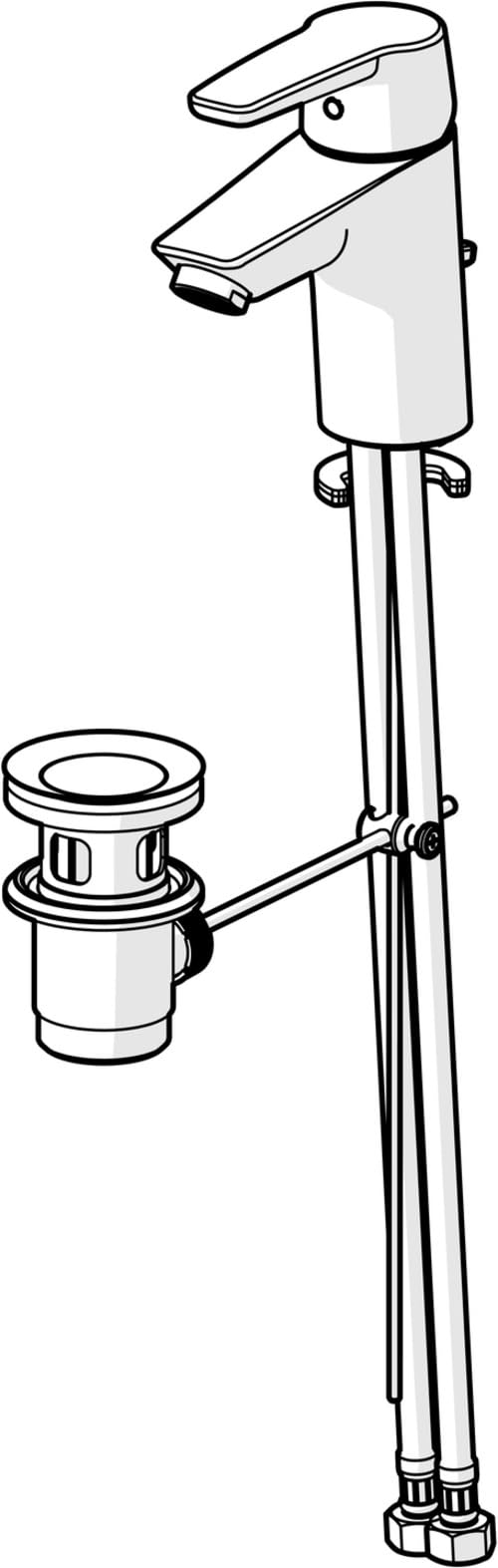 Mezclador de lavabo HANSA HANSAPOLO, con desagüe automático, proyección: 103 mm, 51402293