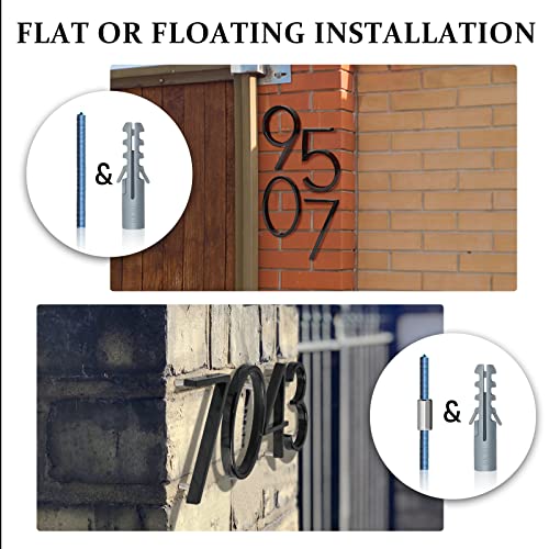 House Numbers For Outside, Gibolin 5 Inch Black Floating Metal Modern Address Numbers Garden Door Mailbox Decor Anti-Rust Visibility Signage With Nail Kit, Number 3 #TOP6