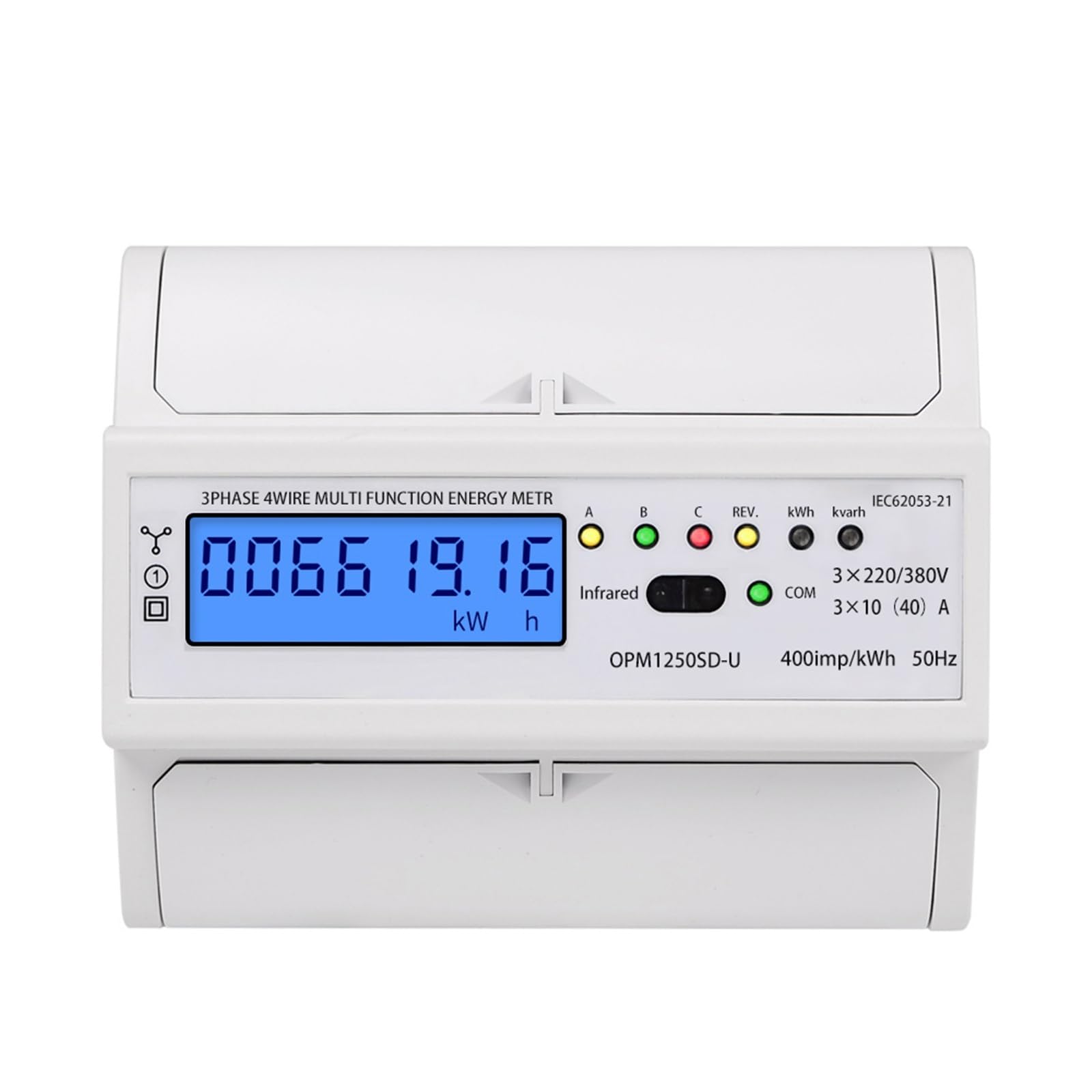 Wattmètre triphasé RS485 intelligent pour analyser la puissance et le courant 400V