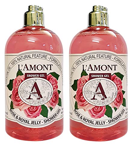 L'AMONT EN PROVENCE, Rose & Royal Jelly Shower Gel 500ml, Twin pack