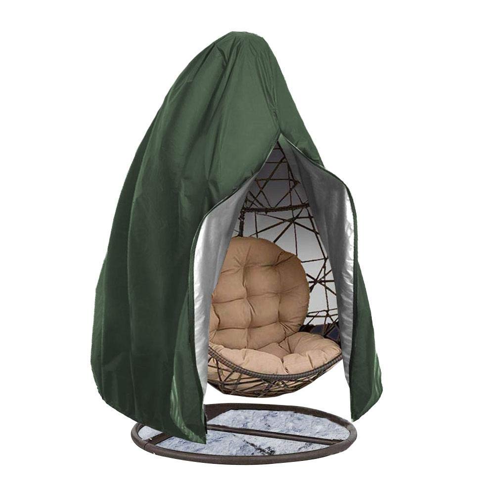 Chencunquangod Green Waterproof Egg Chair Covers, 210D Heavy Duty Oxford Egg Chair Covers Windproof Hanging Egg Chair Cover With Waterproof Zipper (Green)