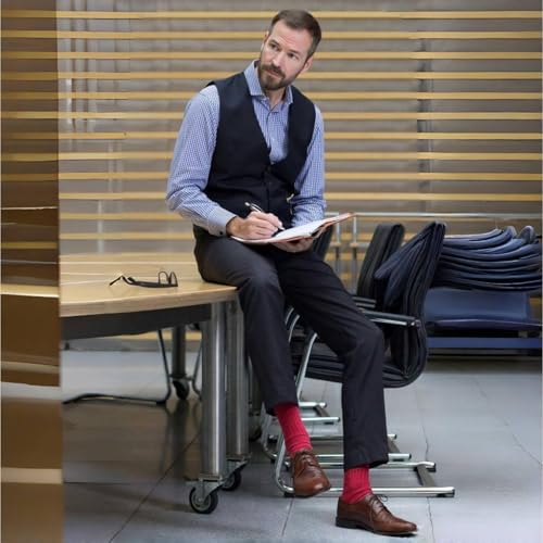 COUVER Unisex Classic Cotton Solid Plain Crew Dress Socks, One Size 8-13, 1 Pair4