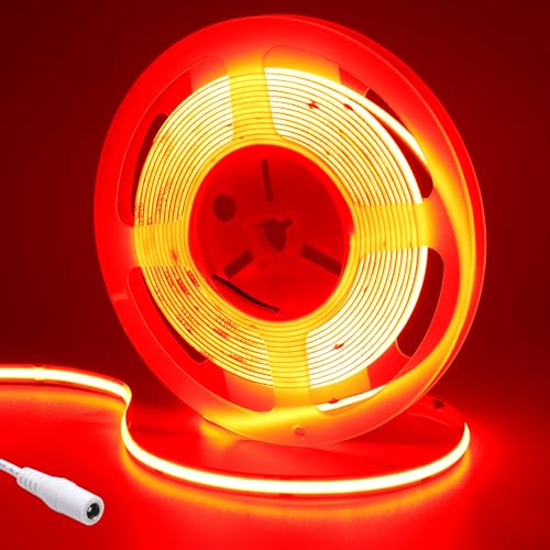 GOMING Tira LED COB 24V Rojo 620nm 5M Brillo