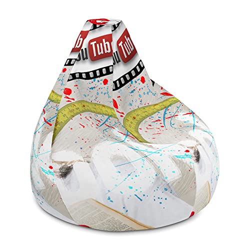 Housse Pouf Poire Abstrait Work en Polyester Premium Haute Densité - 4