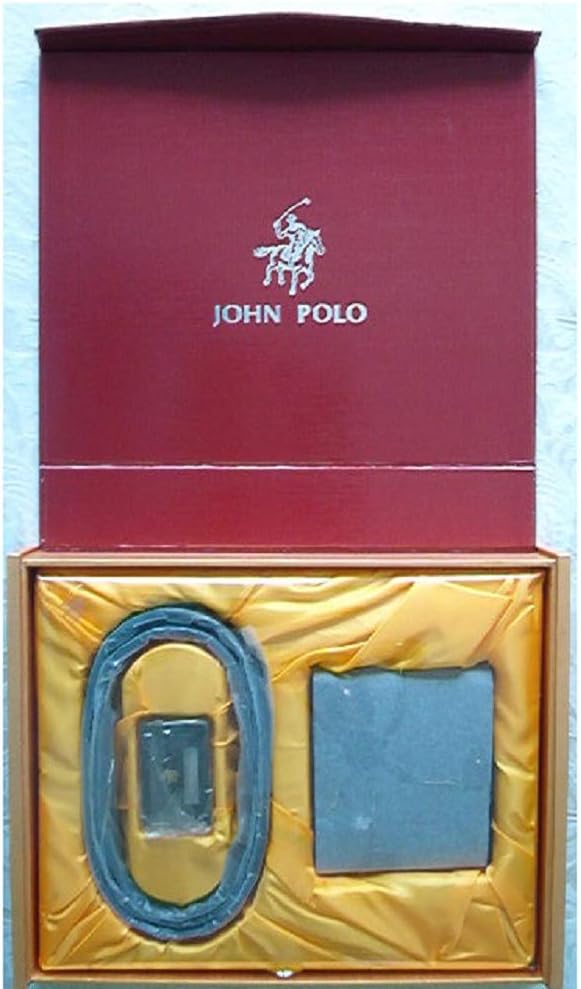 Leather Wallet and Belt Set, Black