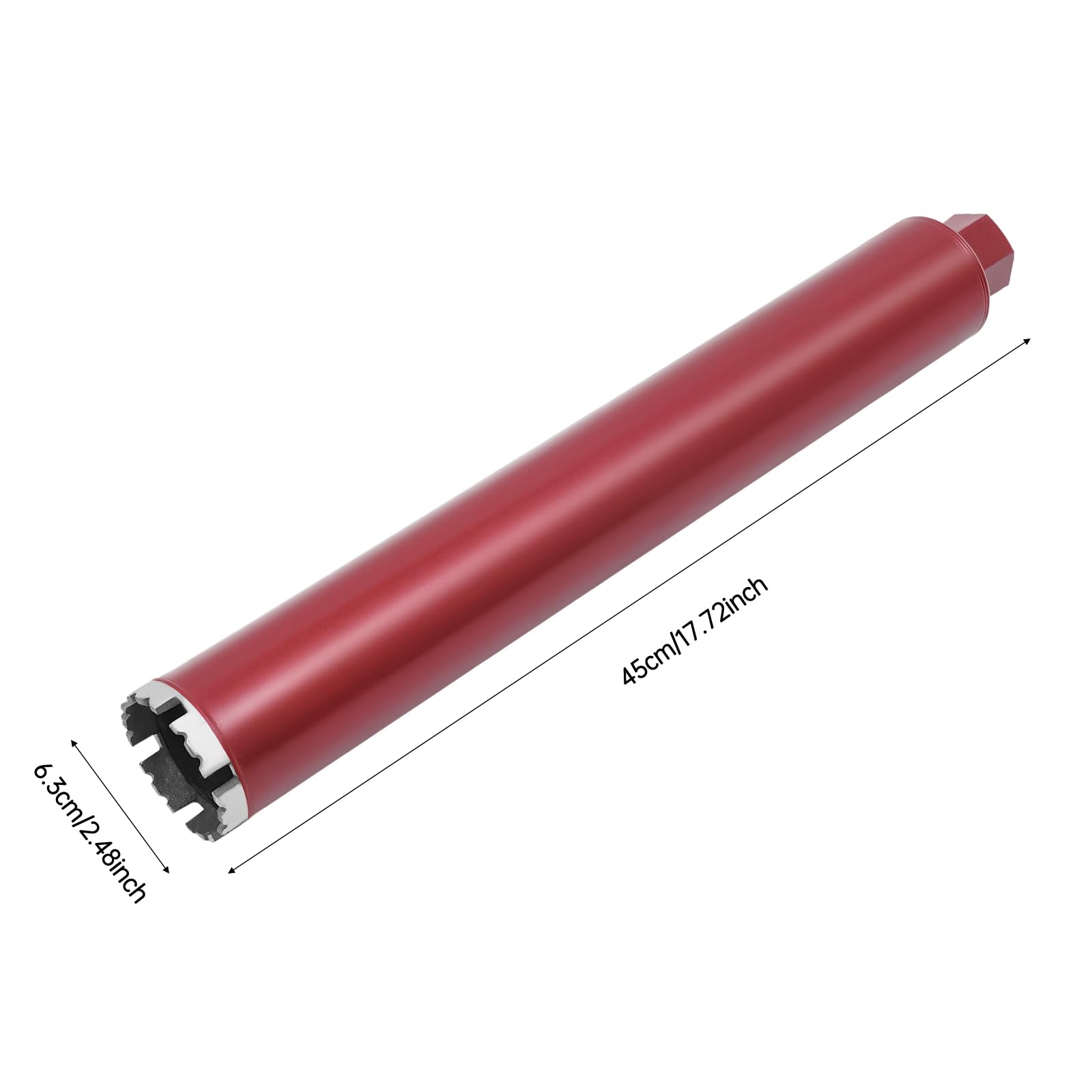 Broca de núcleo de 63 mm de diámetro, M22, profundidad de perforación de 410 mm, corona de perforación de diamante para hormigón, mampostería, ladrillo, asfalto, piedra, perforación húmeda, corona