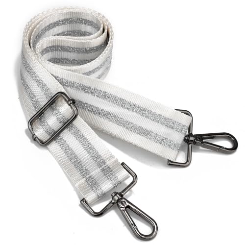Image of LVYOUME Purse Strap Silver Hardware Wide Bag Straps Replacement Crossbody Adjustable Shoulder Strap for Purses