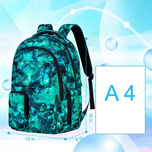 Klfvb Mens Laptop Backpack, Travel College Backpacks, 17 Inch Cute Business Computer Waterproof Anti Theft Bookbag For Teenagers Boys - Green #TOP3