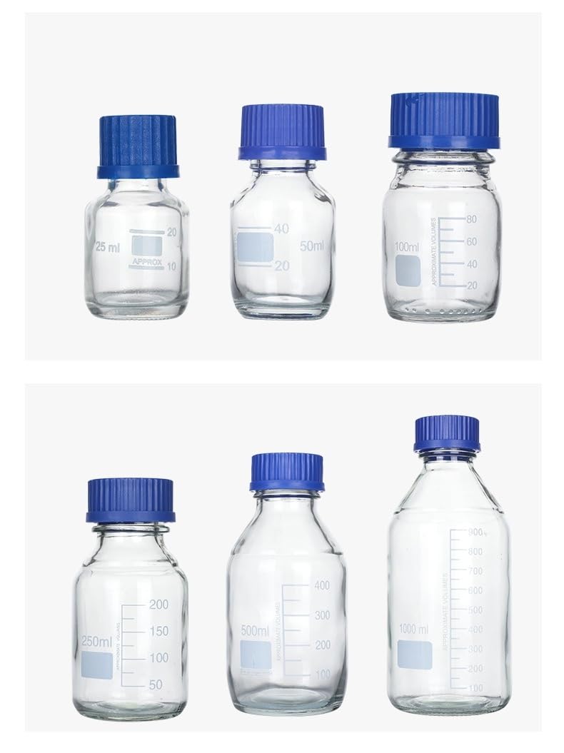 Amazon.co.jp: 25ml～1000ml ガラス試薬瓶（スクリューキャップ付き