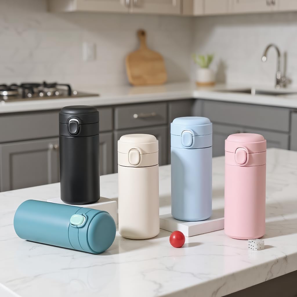 Insulated Water Bottle, Sports Bottles, Tumbler, Small Stainless Steel, Coffee Bottl,Metal Bottle, Purse Water Bottles for School,Travel, Leak Proof, BPA Free,11OZ (Pink) - Image 6