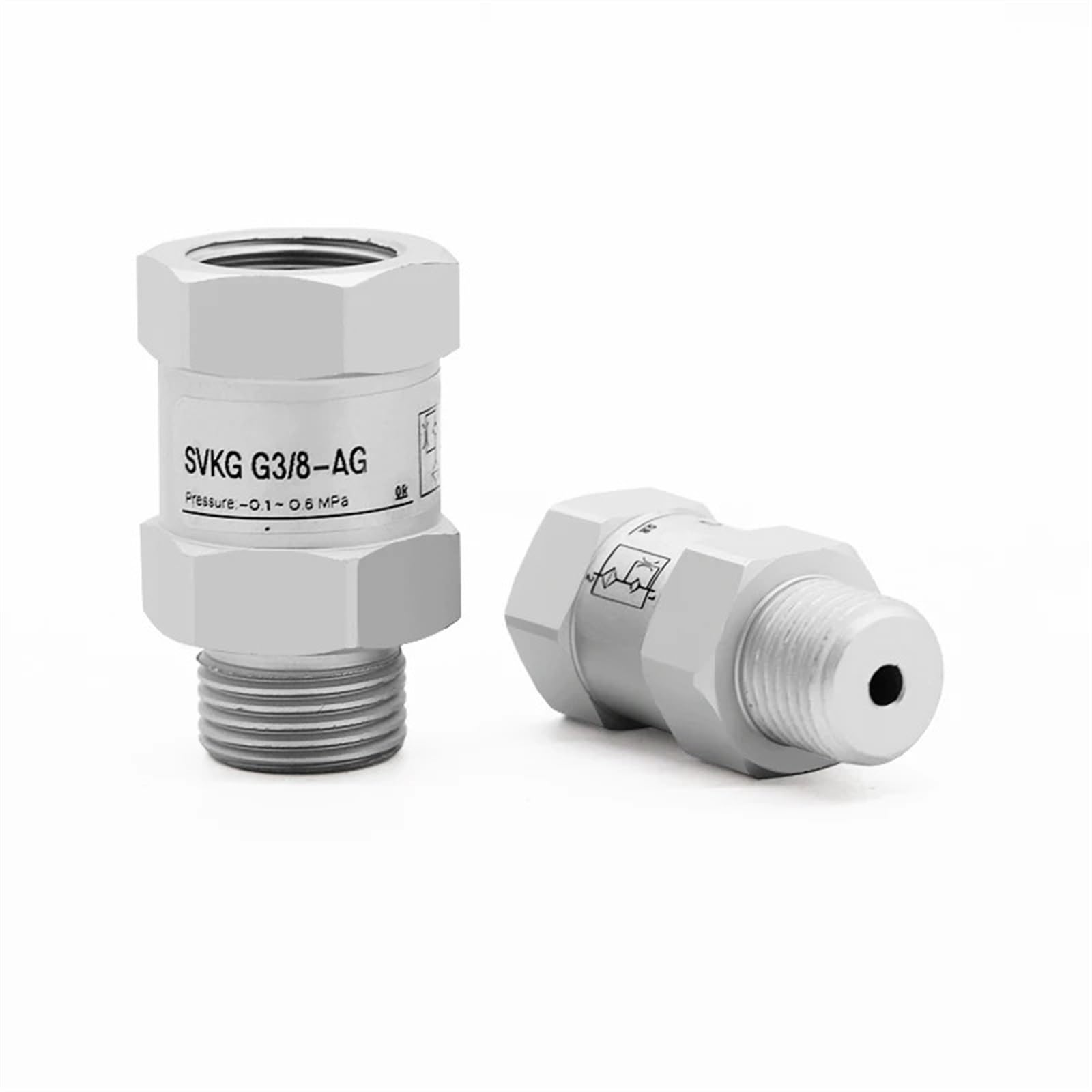 JNURGWLYH Vacuum Safety Logic Valve Check Valves Sucker SVK-SVKG-G1/8/G1/4/G3/8/G1/2-IG-AG(Svk M5-ig)
