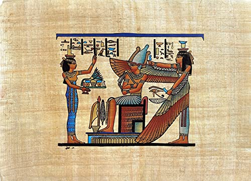 NileCart Collection of 4 sheets Egyptian papyrus paintings Original Hand Painted Papyrus Paper Ancient Egyptian size 9x13 in. handmade in Egypt. (ISIS Collection) - image 5