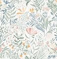 Fititem Floral Peel and Stick Wallpaper Boho Floral Contact Paper Modern Flower Removable Self Adhesive Waterproof Wallpaper for Bathroom Bedroom Fun Wildflower Contact Paper Cabinets 17.3inW 78.7inL