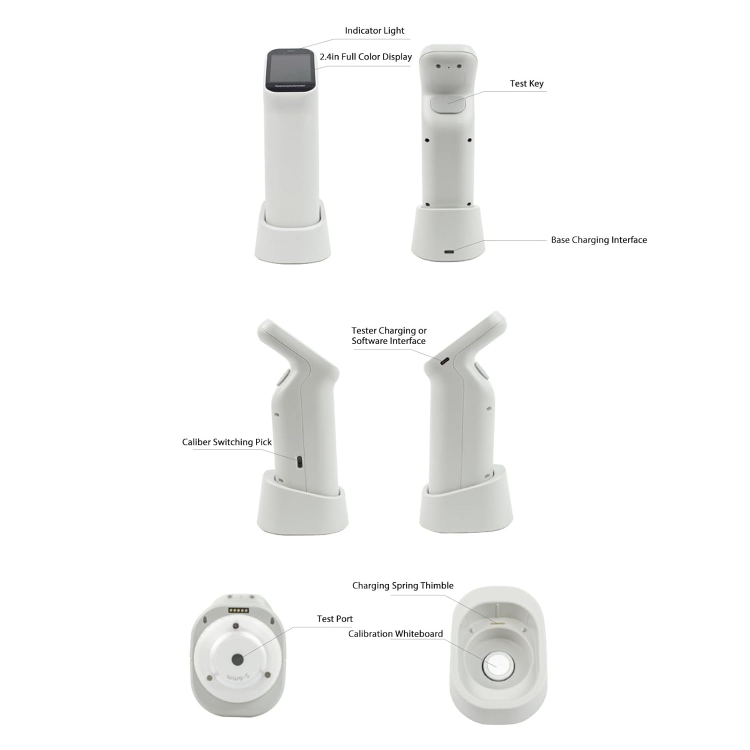 AUNMAS Color Analyzer, Touch Screen 6mm 11mm Dual Optical Road 30+ Measurement Indexes Digital Colorimeter Portable Color Difference Meter Tester for Painters Designers