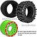 RCarmubWow 1/10 Scale RC Truck Tires,Wheels and Tires w/12/14/17MM Hex for Rustler Stampede Hoss,Arrm a Granite Vorteks Big Rock 3S,1/10 Off Road Tires Rubber Truck Tyres w/Foam Insert,Green w/Red