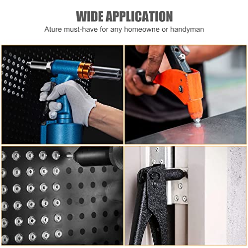 Blindnieten Alu Nieten Popnieten Set 4.8 mm x 10 mm Blindnieten Sortiment Großkopf Schwarz Pop Nieten 100 Stück Niete Anthrazit Dome Niet für Rivet Tool Blindnietzangen (4.8mm x 10mm)