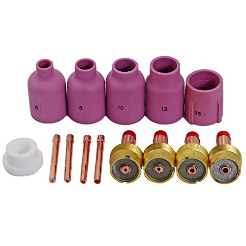 RIVERWELD TIG PTA DB SR WP 17 18 26 de diámetro boquillas de cerámica boquilla lente de gas Collet Cuerpos 14pcs