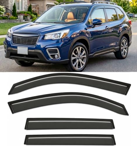 Image of 2019-2024 Tape-On Rain Guards for Subaru Forester Side Window Visor Deflectors, SK Premium Sport Limited Touring, Durable Tinted Vent Shades 2020 2021 2022 2023