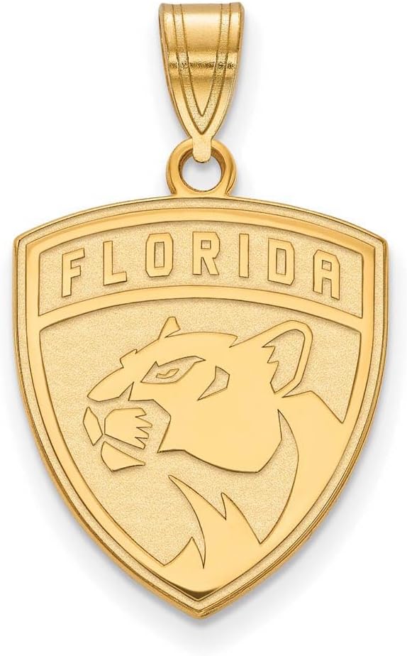 Florida Panthers Large (3/4 Inch) Pendant (Gold Plated)
