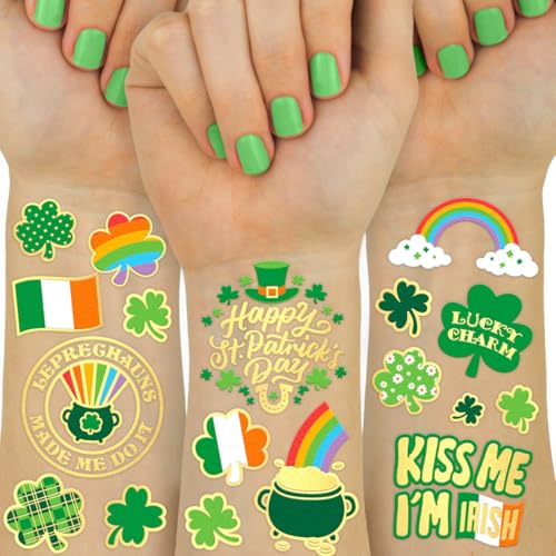 xo, Fetti St Patricks Day Decorations Tattoos - 50 styles | Shamrock Supplies, Kiss Me I'm Irish Party, Leprechauns