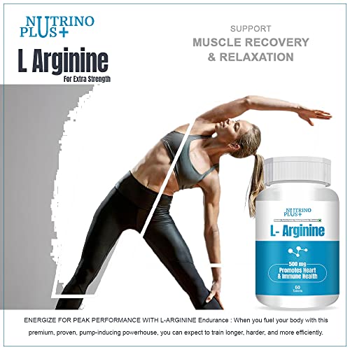 Image of L-Arginine 500mg Supplement - Amino Acid Tablets for Men & Women | Supports Circulation & Cardiovascular Health | 120 Tablets | Non-GMO, Gluten Free, USA Formulated
