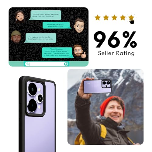 Image of KAPAVER Hybrid Series Back Cover Case Compatible with Realme 15 / Realme15 PRO 5G (PC+TPU) (Black)